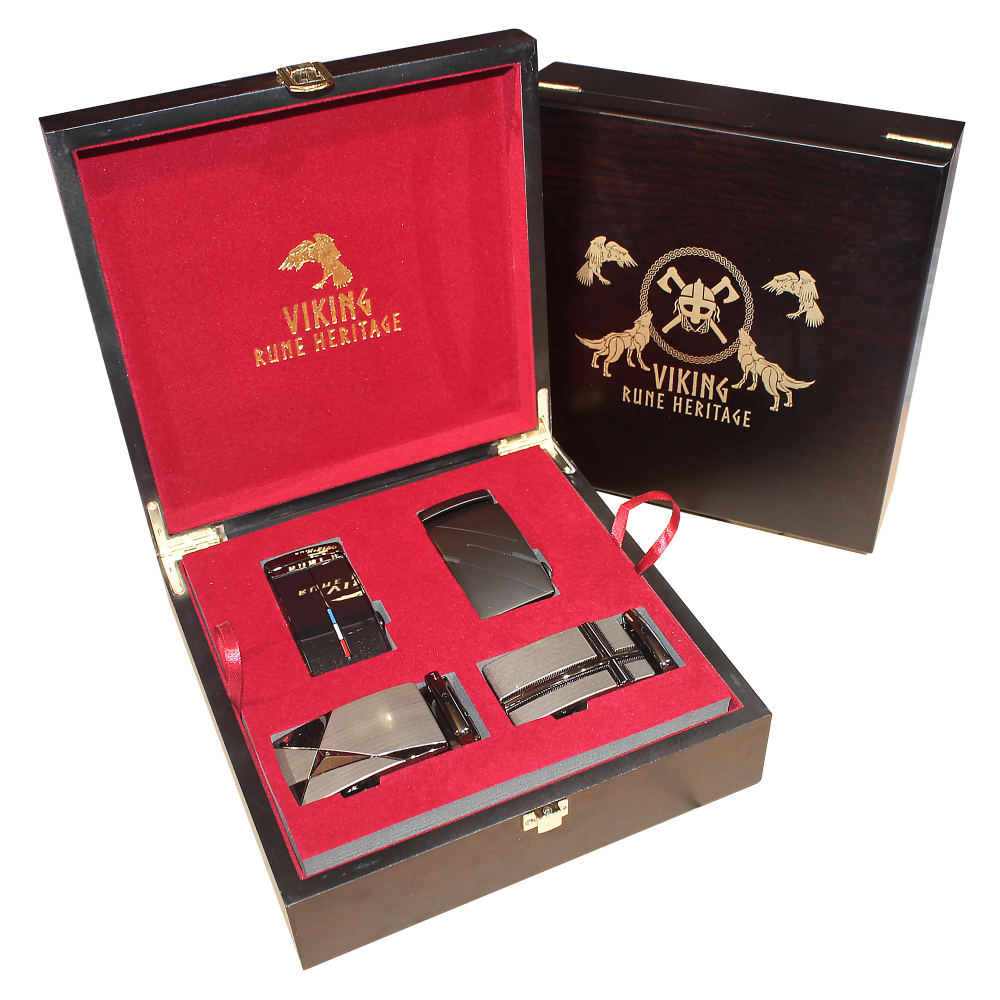 Prémiová luxusná dvojposchodová sada opaskov Viking v drevenej kazete. BOX č. V1 Prémiová luxusná dvojposchodová sada opaskov Viking v drevenej kazete. BOX č. V1