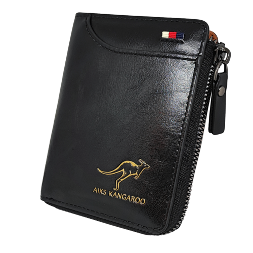 Pánská peňaženka Kangaroo, čierna a hnedá